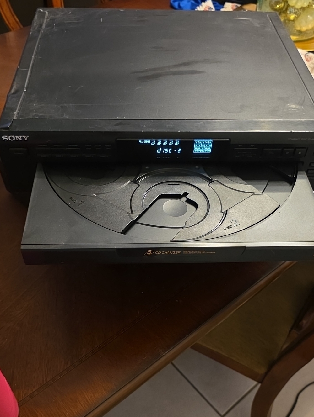 Sony Black 5-Disc CD Changer with Digital Display